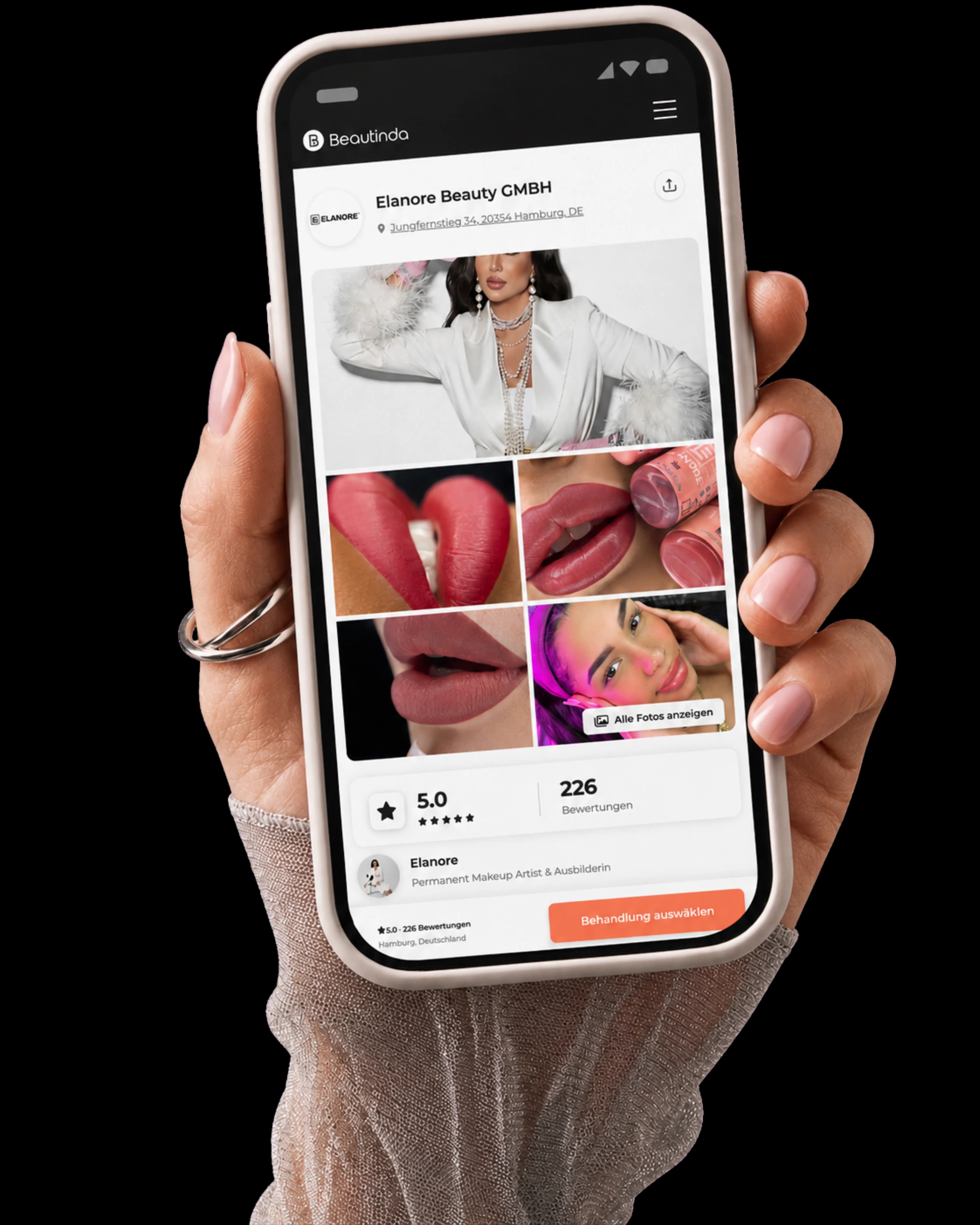 Beautinda Studio-App auf dem Smartphone