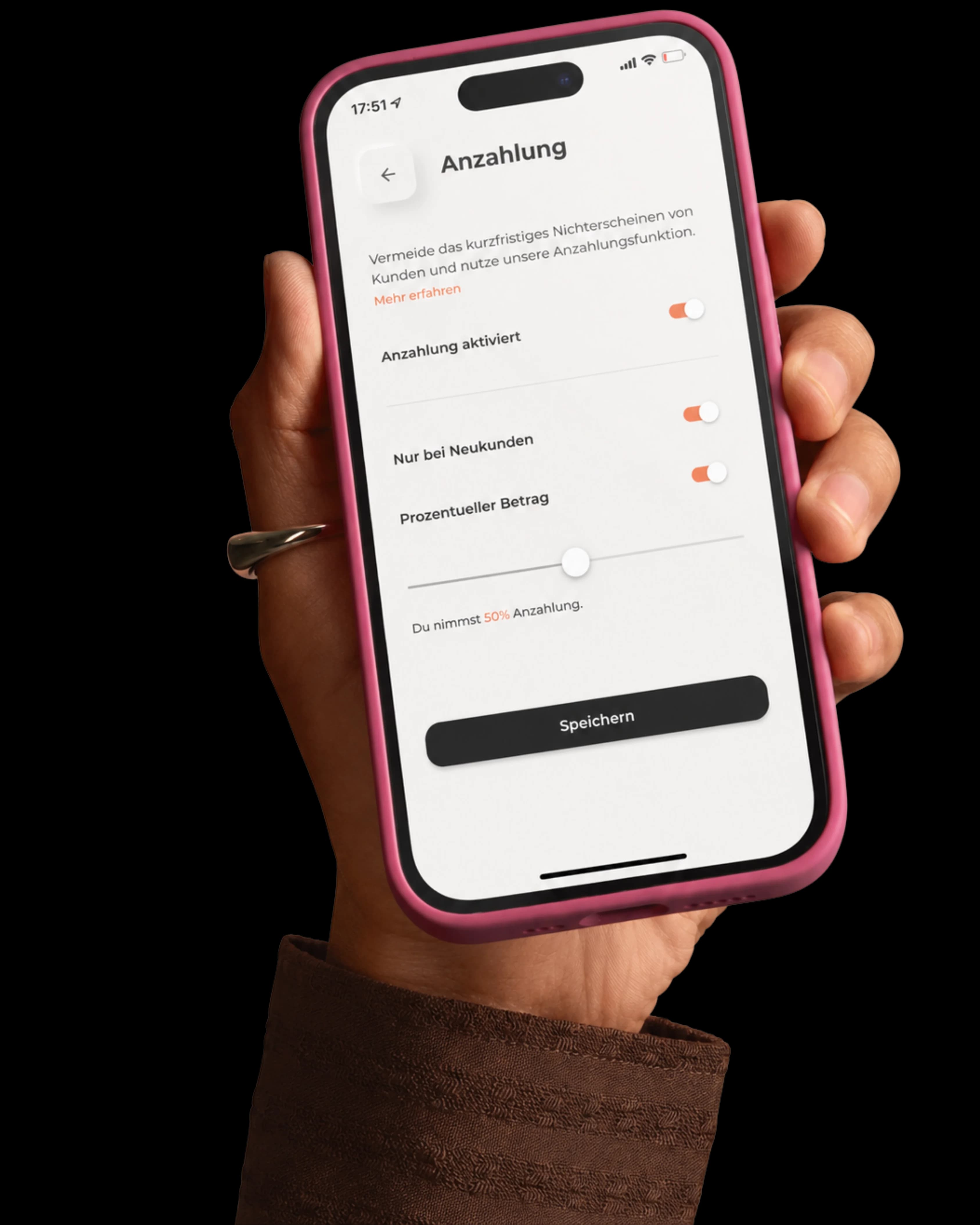 Beautinda Anzahlung aktivieren – sichere Buchungen